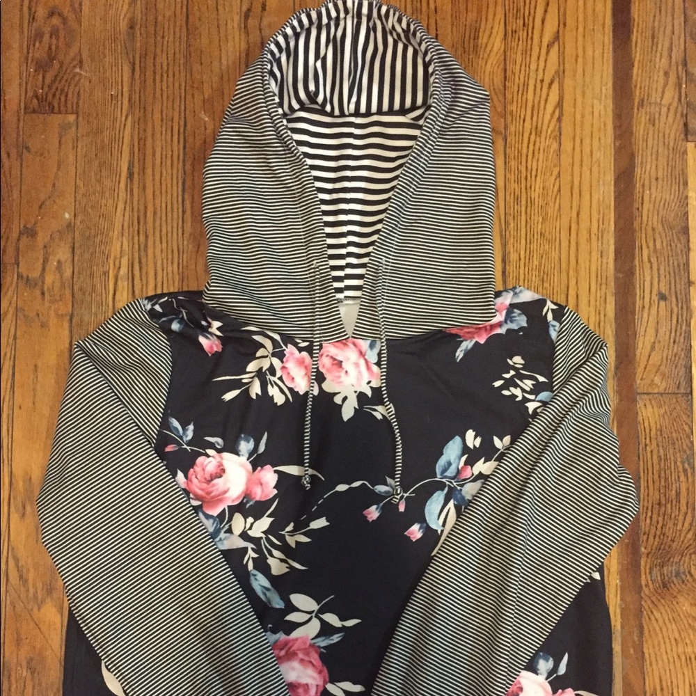 Graphic Floral Hoodie from Blue Iris Boutique